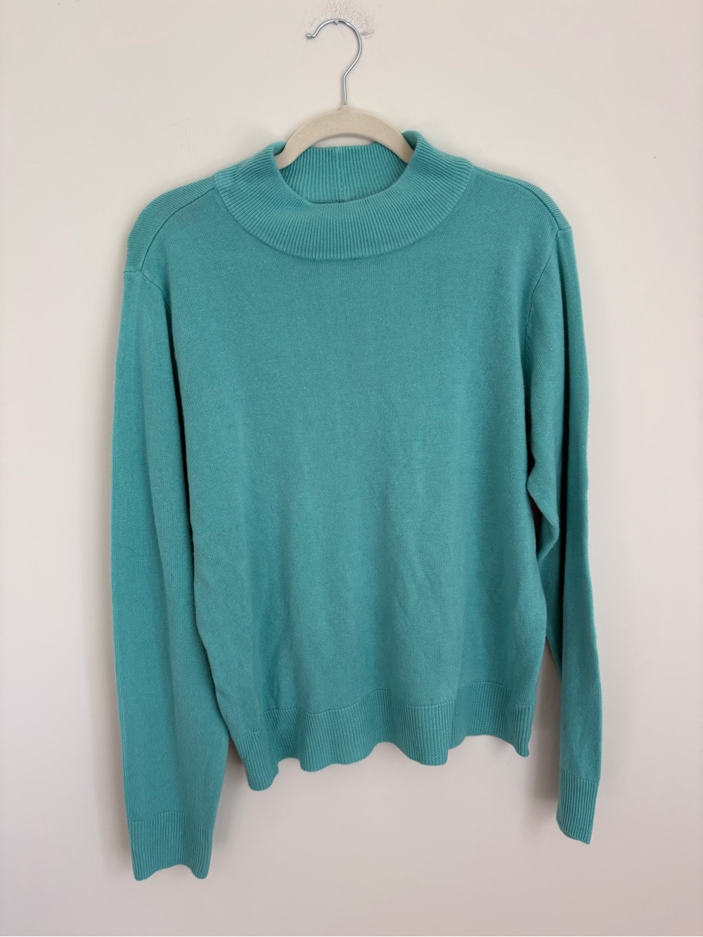 Women's Teal Mock-Turtleneck Sweater
